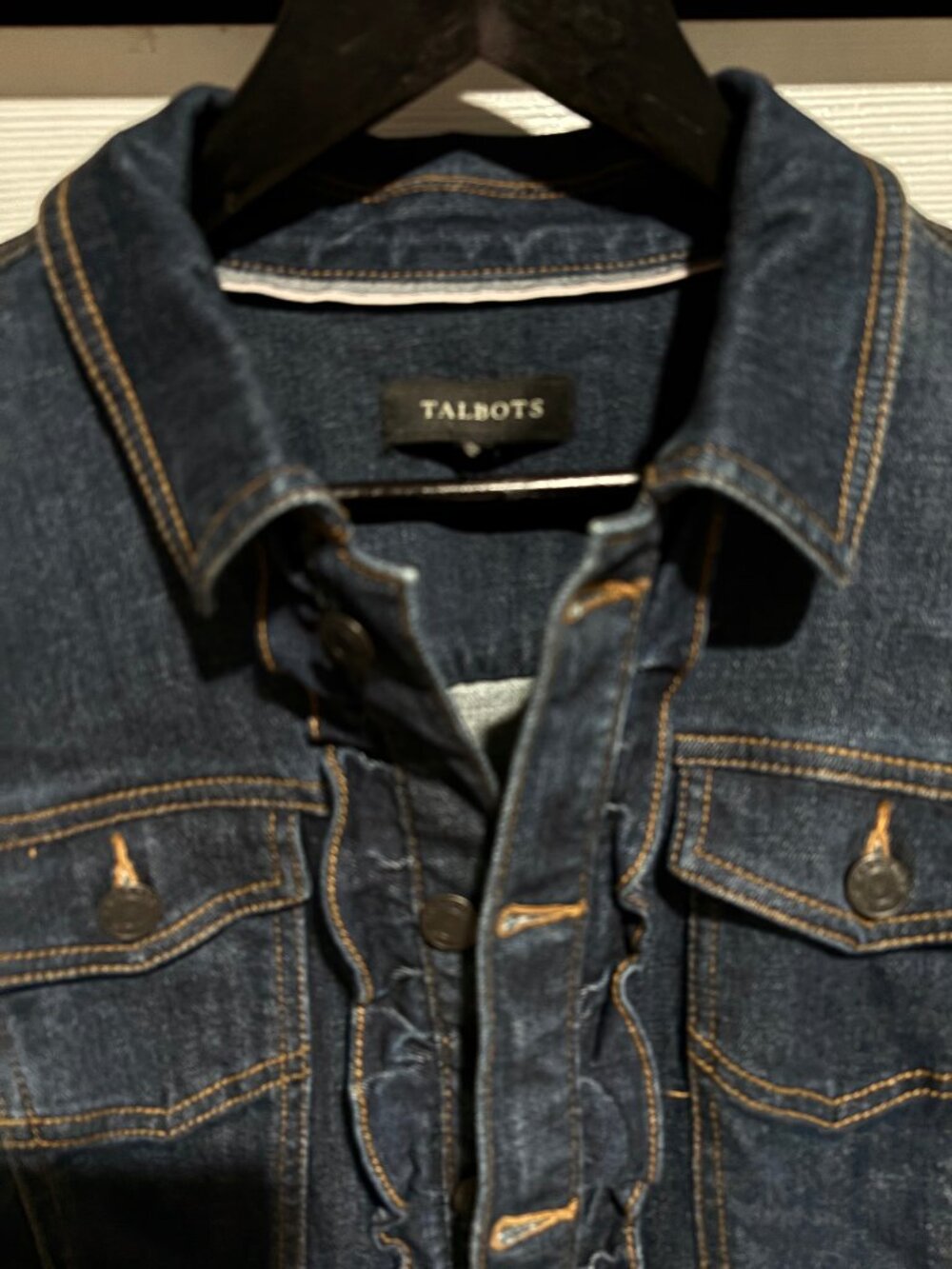 Talbots Ruffle-front Stretch Denim Jacket Size Large - Picture 4 of 5